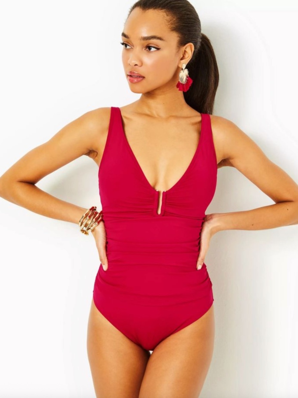 NWT Lilly Pulitzer Poinsettia Red Meah One Piece Swimsuit 6